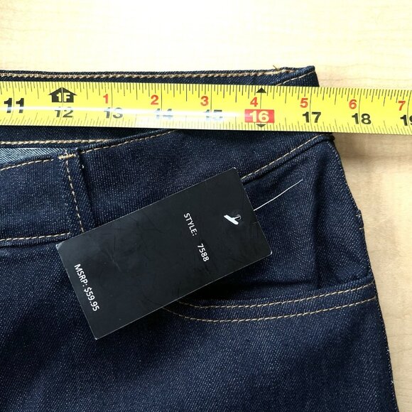 Permanent Women's Navy Blue Denim Jeans Size 14 Boot Cut Stretch Mid Rise NWT - Picture 8 of 15